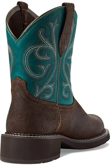 Ariat Fatbaby Heritage Western Boot Women's Boots Worn Hickory/Shamrock : 5.5 B - Medium, Leather - Image 4