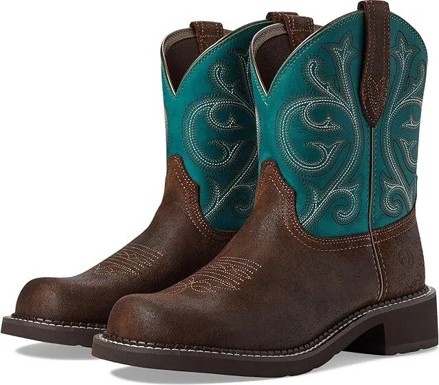 Ariat Fatbaby Heritage Western Boot Women's Boots Worn Hickory/Shamrock : 5.5 B - Medium, Leather