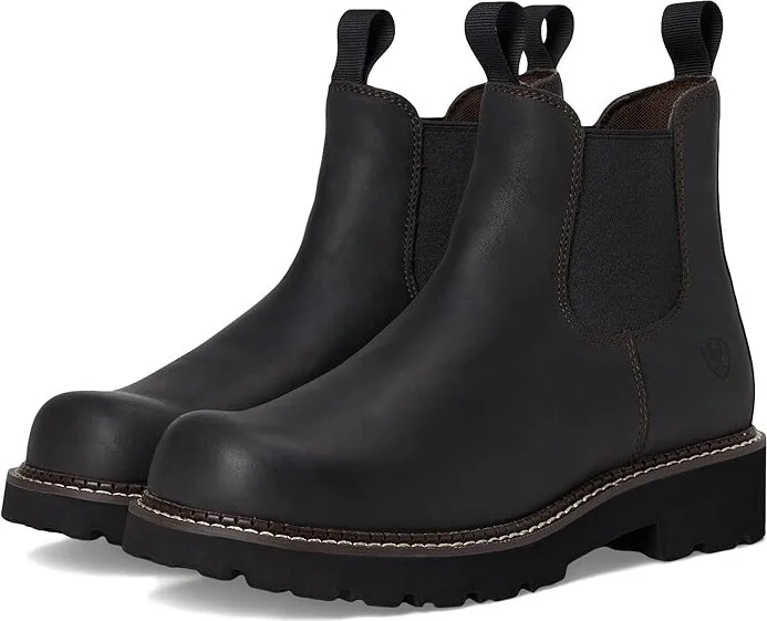 Ariat Fatbaby Twin Gore Western Boots Women's Shoes Black Deertan : 5.5 B - Medium, Leather
