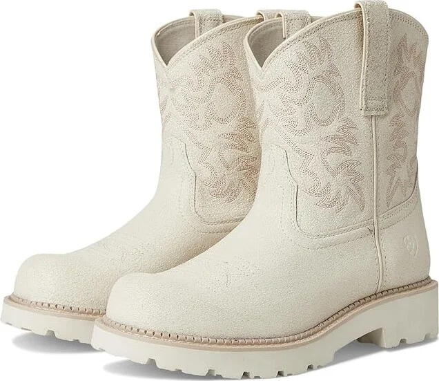 Ariat Fatbaby Western Boots Women's Shoes Distressed Ivory : 8 B - Medium, Leather