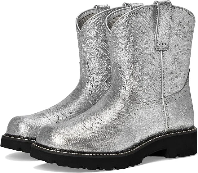 Ariat Fatbaby Western Boots Women's Shoes Gunmetal Lizard Emboss : 6.5 B - Medium