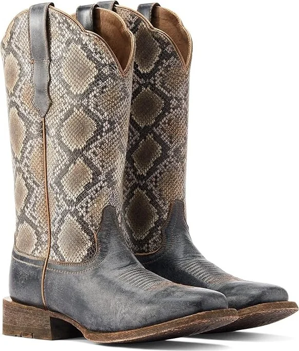 Ariat Frontier Farrah Western Boot Women's Shoes Beduino Black/Natural Snake : 6 B - Medium, Leather