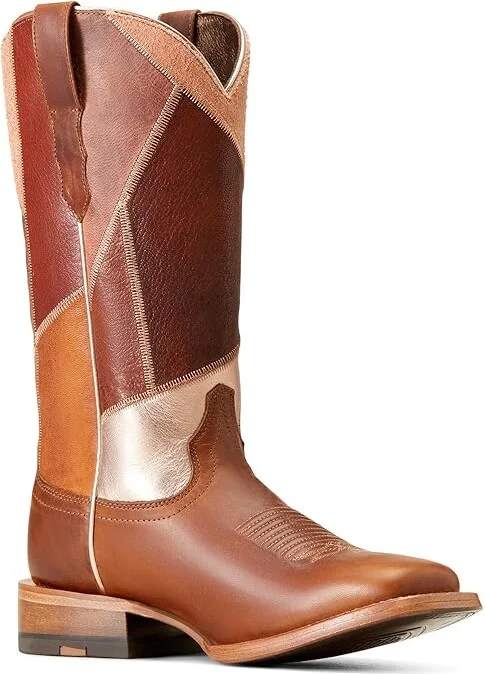 Ariat Frontier Patchwork Western Boot Women's Shoes Dapper Tan : 5.5 B - Medium, Leather - Image 5