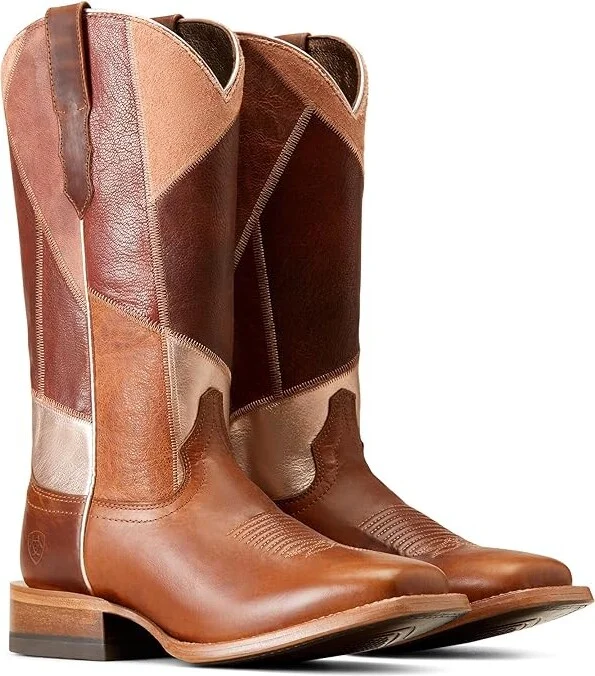 Ariat Frontier Patchwork Western Boot Women's Shoes Dapper Tan : 5.5 B - Medium, Leather