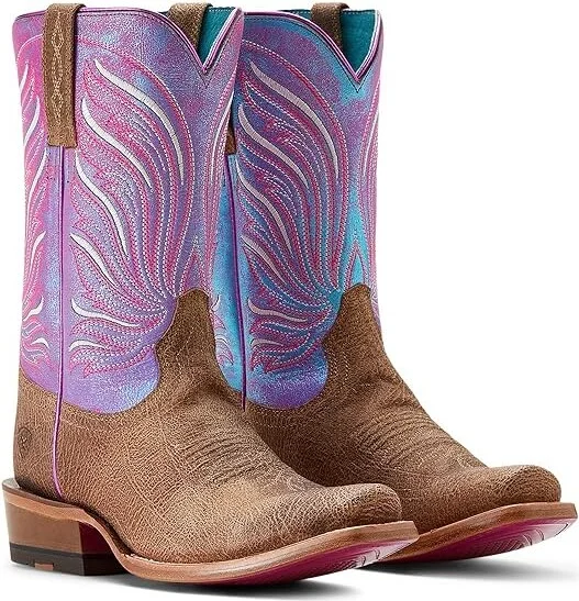Ariat Futurity Dash Western Women's Boots Cowboy Women's Boots Scratched Tan/Azure Sunset : 9.5 B - Medium, Leather