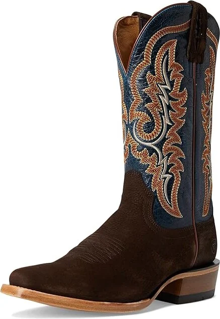 Ariat Futurity Relentless Bama Fury Cowboy Boots Chocolate Bison/Royal Blue : 11.5 EE - Wide, Leather - Image 5