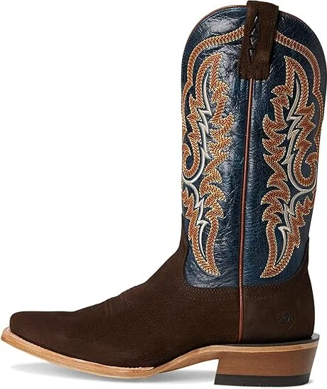 Ariat Futurity Relentless Bama Fury Cowboy Boots Chocolate Bison/Royal Blue : 11.5 EE - Wide, Leather - Image 6