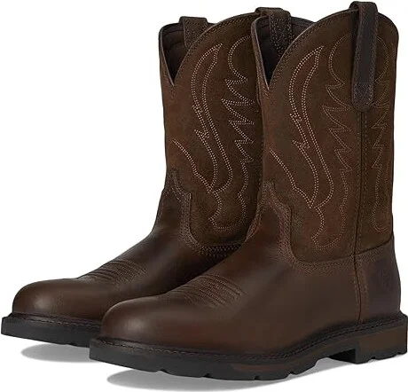 Ariat Groundbreaker Pull-On Cowboy Boots Brown : 7.5 D - Medium, Leather/Suede