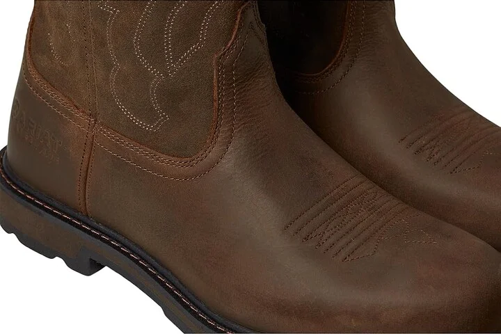 Ariat Groundbreaker Pull-on Steel Toe Men's Shoes Brown : 7 D - Medium, Leather/Suede - Image 8