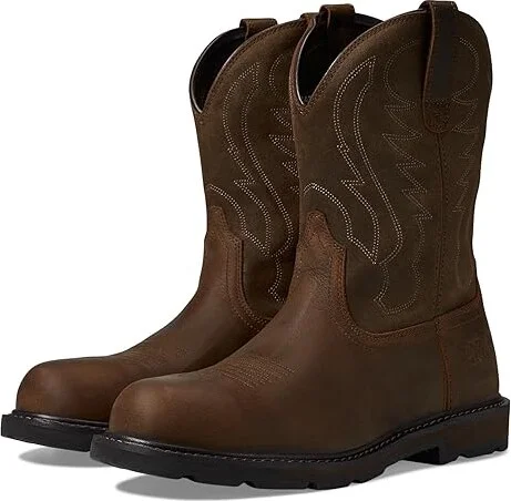 Ariat Groundbreaker Pull-on Steel Toe Men's Shoes Brown : 7 D - Medium, Leather/Suede