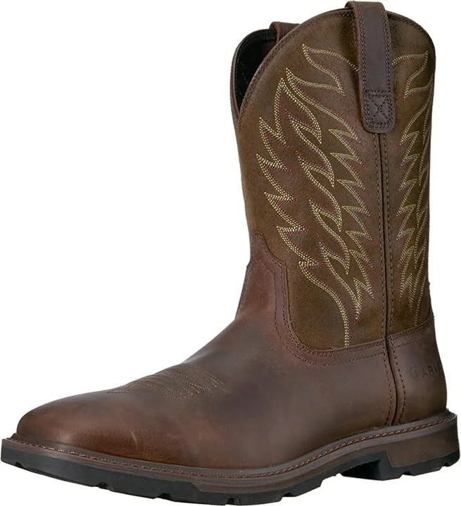 Ariat Groundbreaker Wide Square Toe Cowboy Boots Brown : 7 D - Medium, Leather - Image 2