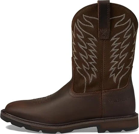 Ariat Groundbreaker Wide Square Toe Cowboy Boots Brown : 7 D - Medium, Leather - Image 7