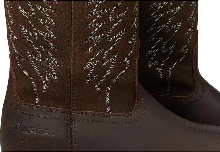 Ariat Groundbreaker Wide Square Toe Cowboy Boots Brown : 7 D - Medium, Leather - Image 8