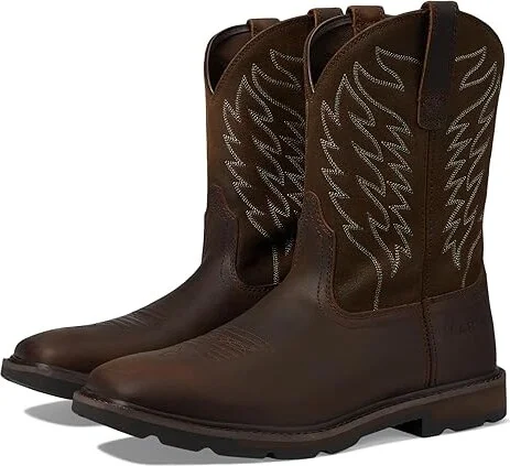 Ariat Groundbreaker Wide Square Toe Cowboy Boots Brown : 7 D - Medium, Leather