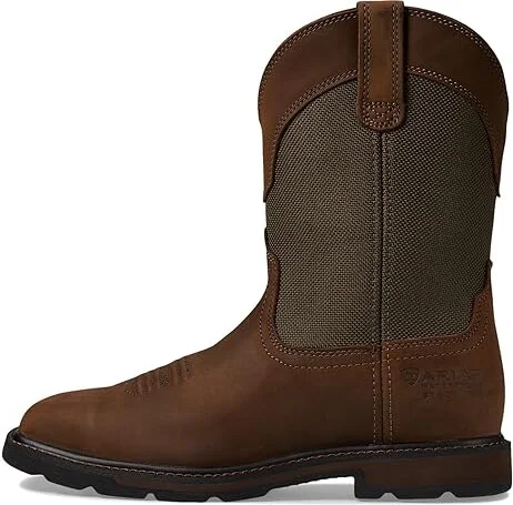 Ariat Groundbreaker Wide Square Toe H20 ST Cowboy Boots Palm Brown/Ballistic Brown : 7 D - Medium, Leather/Textile - Image 7