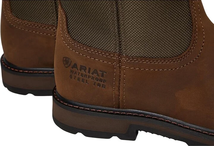 Ariat Groundbreaker Wide Square Toe H20 ST Cowboy Boots Palm Brown/Ballistic Brown : 7 D - Medium, Leather/Textile - Image 8