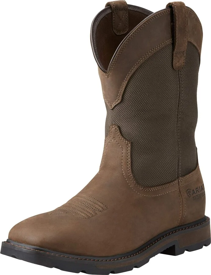 Ariat Groundbreaker Wide Square Toe Waterproof Steel Toe Work Boots - Men’s Leather Country Work Boot