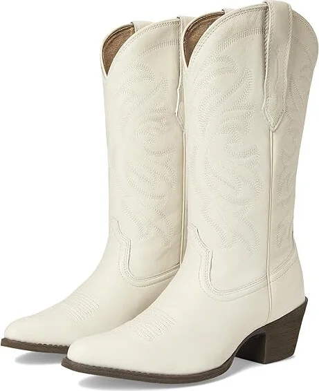 Ariat Heritage J Toe Stretchfit Western Boots Women's Shoes Rich Cream : 7.5 B - Medium, Leather