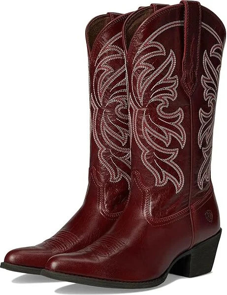 Ariat Heritage J Toe Stretchfit Western Boots Women's Shoes Sangria : 8 B - Medium, Leather