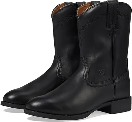 Ariat Heritage Roper Cowboy Boots Black : 7 D - Medium, Full Grain leather/Leather