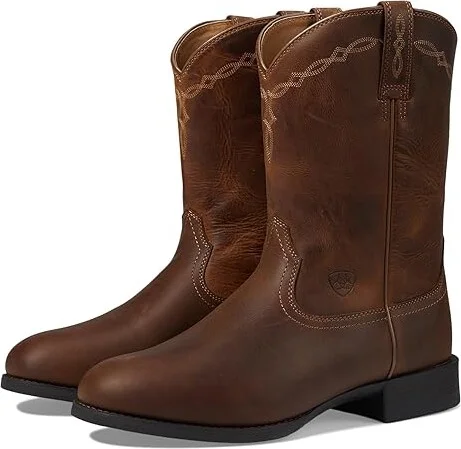 Ariat Heritage Roper Cowboy Boots Distressed Brown : 7 D - Medium, Leather