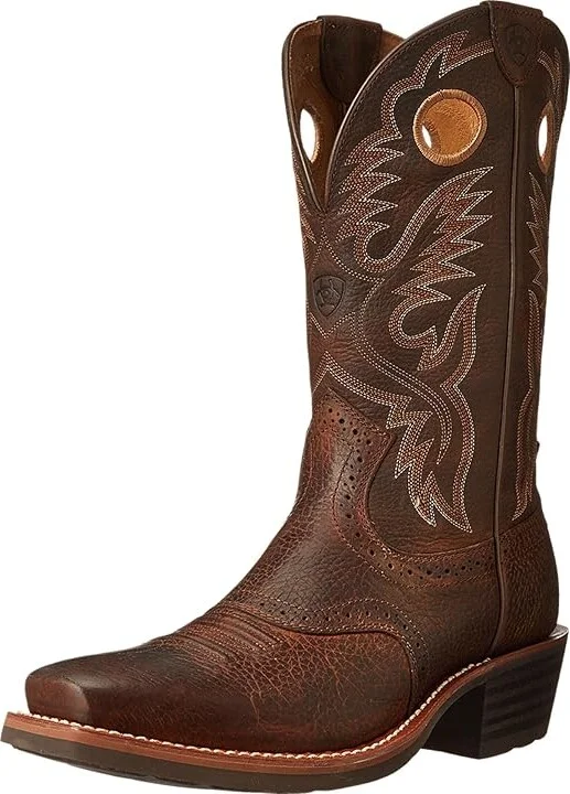 Ariat Heritage Roughstock Cowboy Boots Brown Oiled Rowdy : 7 D - Medium, Leather - Image 2