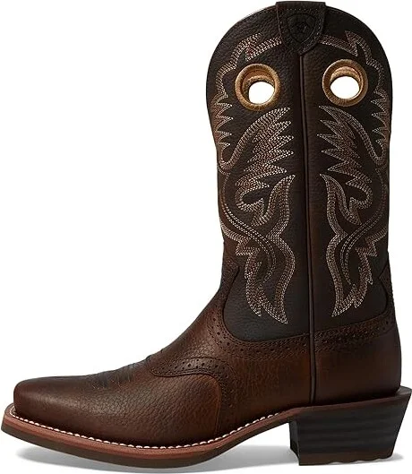 Ariat Heritage Roughstock Cowboy Boots Brown Oiled Rowdy : 7 D - Medium, Leather - Image 7