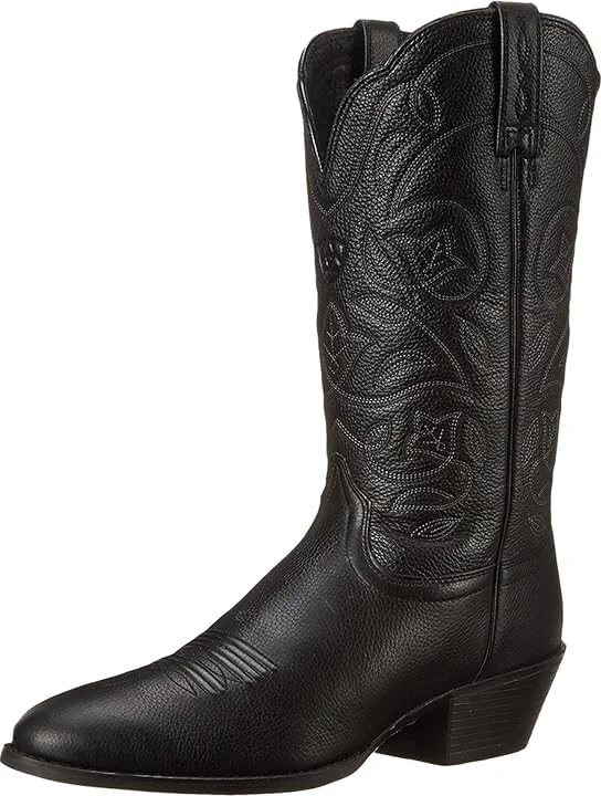 Ariat Heritage Western R-toe Cowboy Women's Boots Black Deertan : 5.5 B - Medium, Full Grain leather/Leather - Image 2