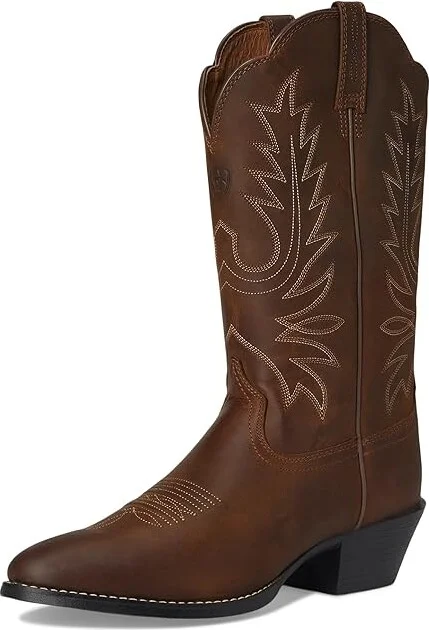Ariat Heritage Western R Toe Women's Boots Distressed Brown : 5.5 B - Medium, Full Grain leather/Leather - Image 6