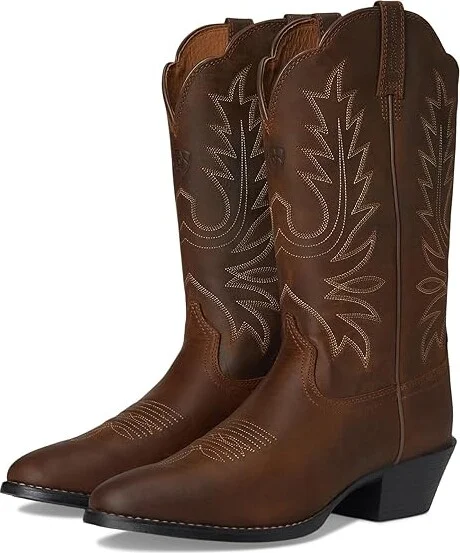Ariat Heritage Western R Toe Women's Boots Distressed Brown : 5.5 B - Medium, Full Grain leather/Leather