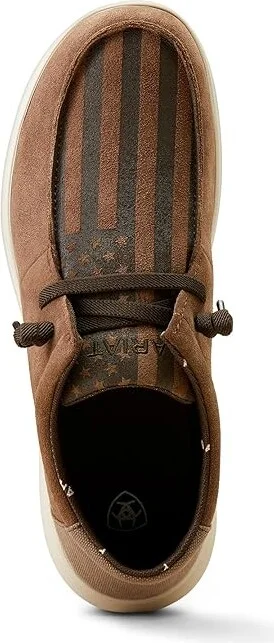 Ariat Hilo Men's Slip on Shoes Brown Bomber Suede : 7.5 D - Medium, Canvas - Image 2