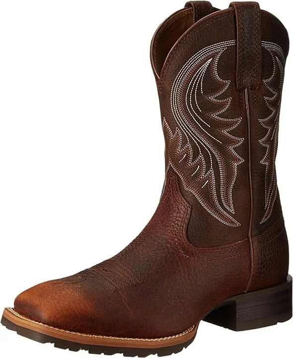 Ariat Hybrid Rancher Cowboy Boots Brown Oiled Rowdy : 9 D - Medium, Leather - Image 2