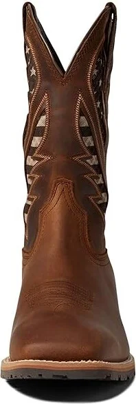 Ariat Hybrid VentTEK Cowboy Boots Distressed Brown/American Flag : 7 D - Medium, Textile/Leather - Image 2