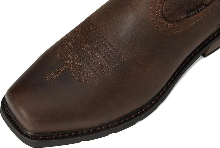 Ariat Ironside Square Toe Steel Toe Work Boots Cowboy Boots Rye Brown : 10.5 D - Medium, Leather - Image 2
