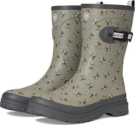 Ariat Kelmarsh Mid Rubber Boots Women's Boots Bee Print : 6 B - Medium, Synthetic
