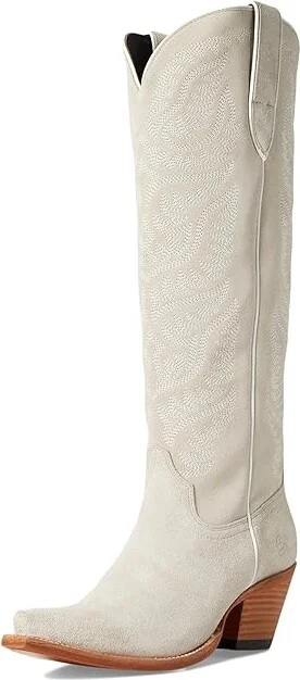 Ariat Laramie StretchFit Western Boot Women's Boots Oyster Suede : 9.5 B - Medium, Leather - Image 5