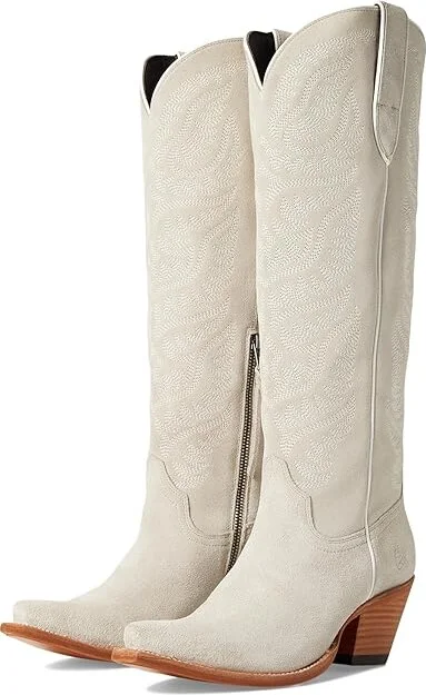 Ariat Laramie StretchFit Western Boot Women's Boots Oyster Suede : 9.5 B - Medium, Leather