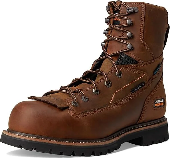 Ariat Longview Shock Shield 8 Waterproof Composite Toe Work Boots Men's Work Boots Copper Brown : 11.5 D - Medium, Leather - Image 5