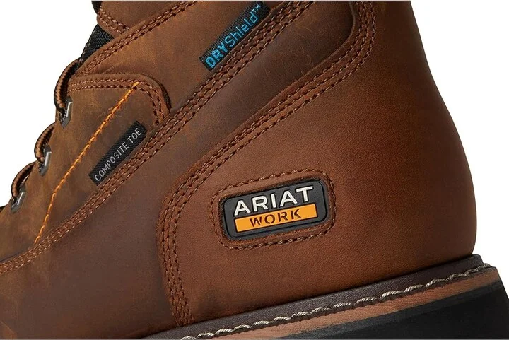 Ariat Longview Shock Shield 8 Waterproof Composite Toe Work Boots Men's Work Boots Copper Brown : 11.5 D - Medium, Leather - Image 7