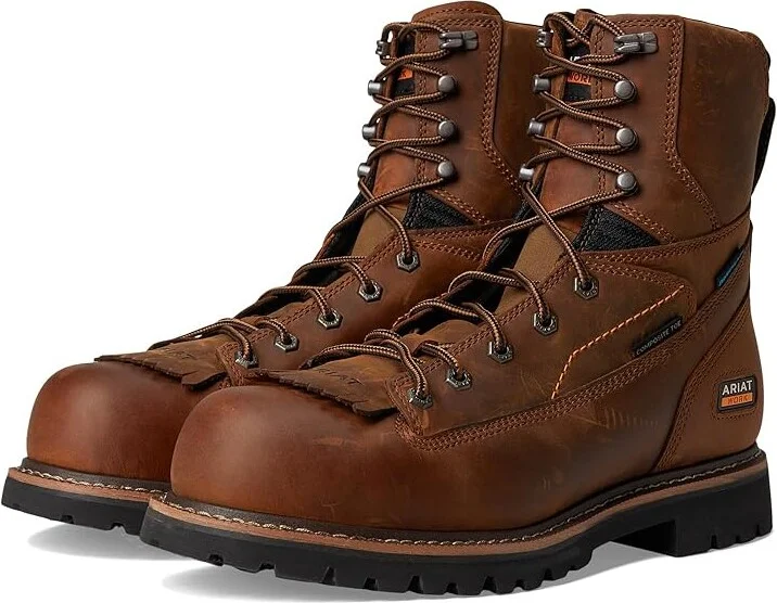 Ariat Longview Shock Shield 8 Waterproof Composite Toe Work Boots Men's Work Boots Copper Brown : 11.5 D - Medium, Leather
