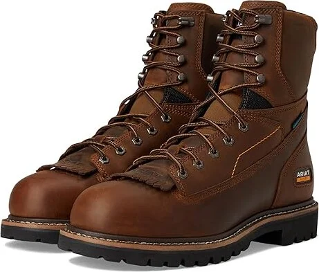 Ariat Longview Shock Shield 8 Waterproof Work Boots Men's Work Boots Copper Brown : 9.5 D - Medium, Leather