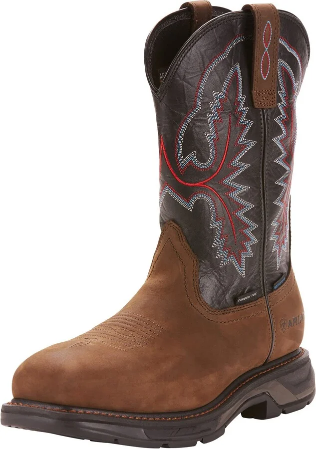 ARIAT Men’s WorkHog XT Waterproof Carbon Toe Work Boots – Durable Leather Boot