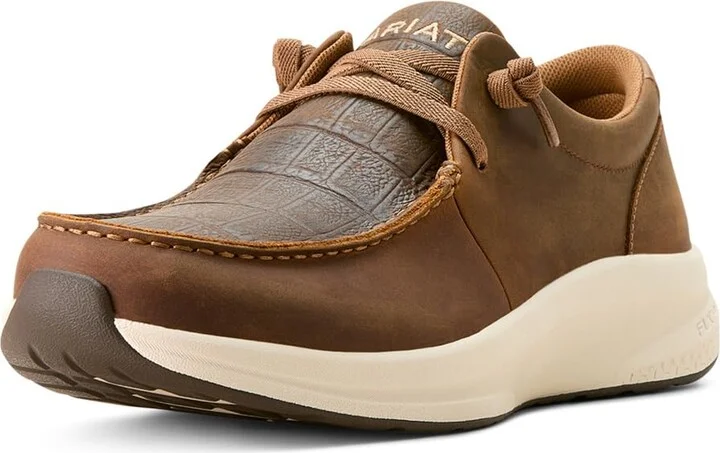 Distressed Brown/Dark Tan Crocodile Pri