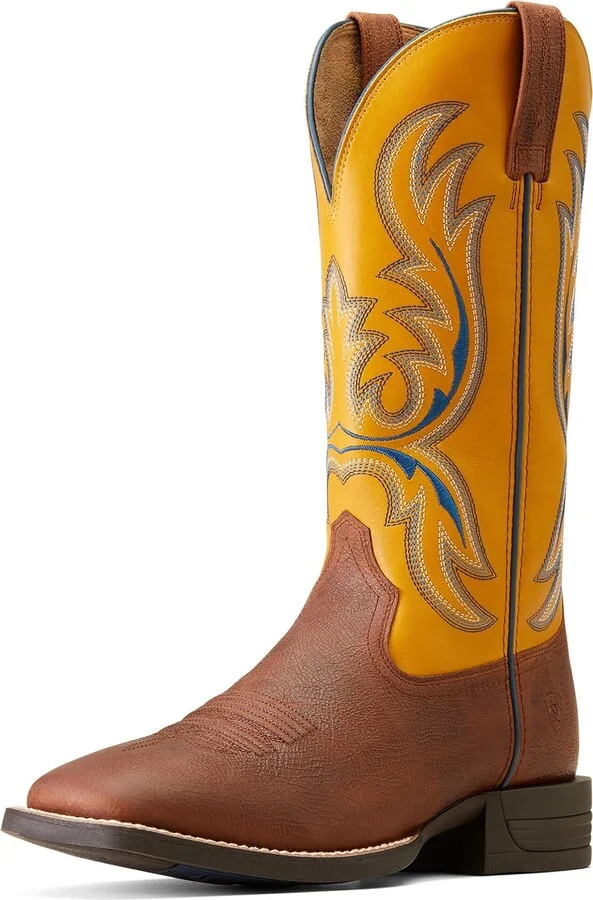 ARIAT Men's Bullhead Western Boot - Cowtown Brown/Golden Yellow