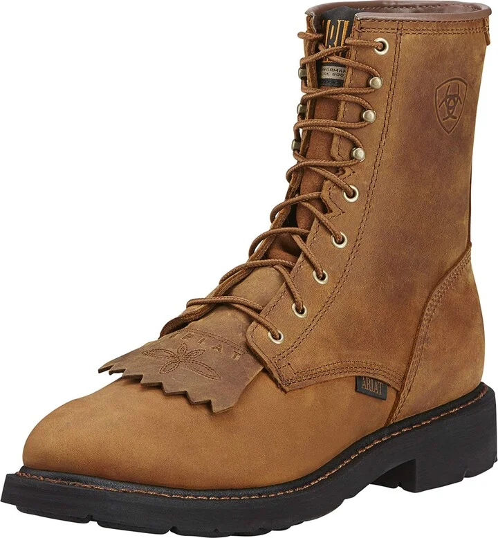 ARIAT Mens Cascade 8" Work Boot Aged Bark 10 Wide