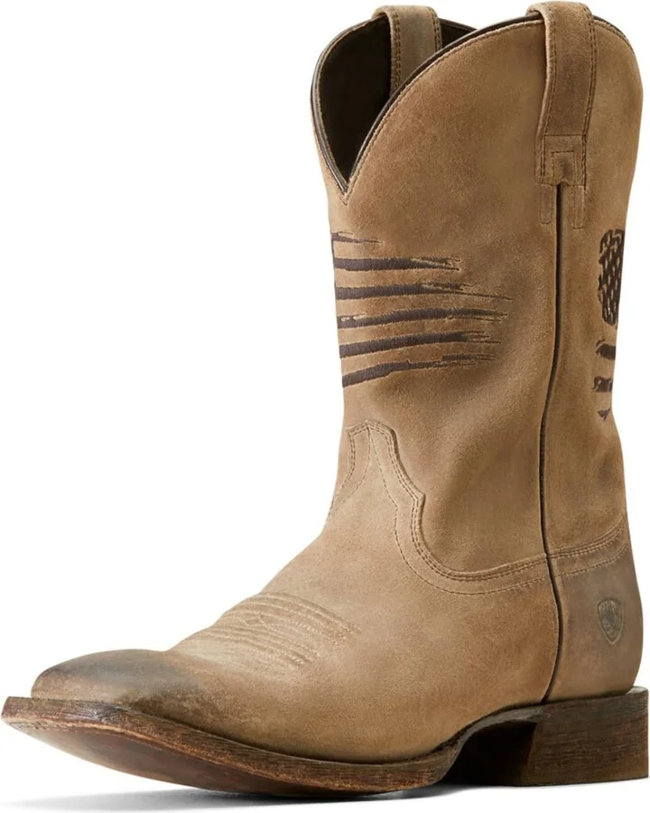 ARIAT Men's Circuit Patriot Western Boot - Burned Grey Roughout