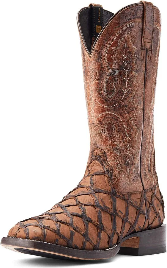 ARIAT Mens Deep Water Western Boot Aged Tan Piraruci/Pecan Brown 9