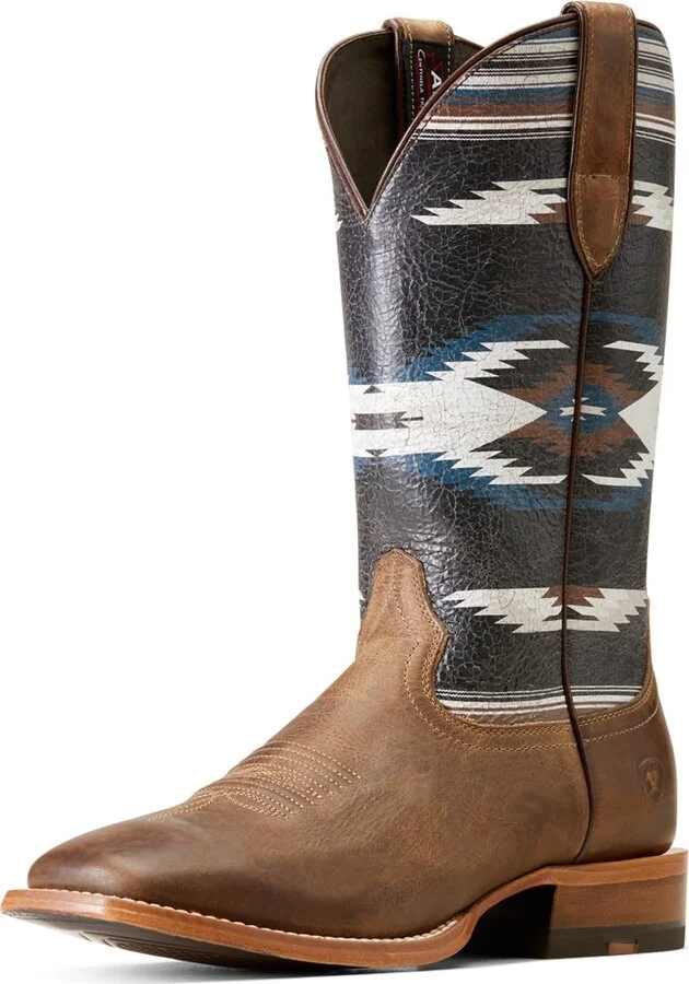 ARIAT Men's Frontier Chimayo Western Boot - Natural Crunch/Arroyo Chocolate
