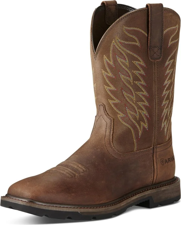 ARIAT Mens Groundbreaker Wide Square Toe Steel Toe Work Boot