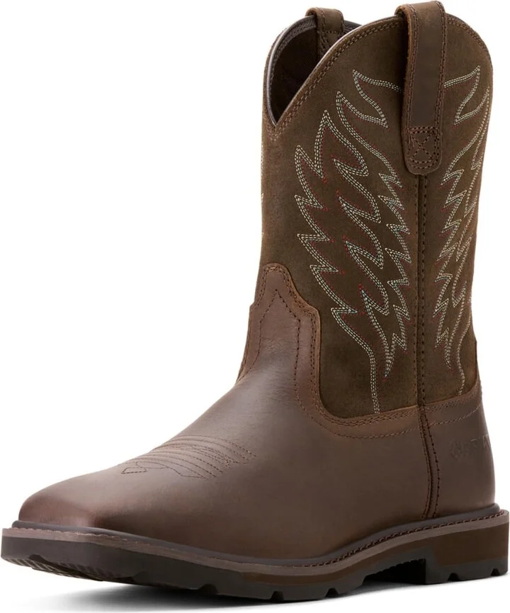 ARIAT Mens Groundbreaker Wide Square Toe Work Boot Brown 15 Wide